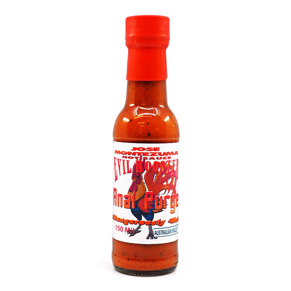 Jose Montezuma's Evil Rooster Anal Purge 150ml ChilliBOM Hot Sauce Store Hot Sauce Club Australia Chilli Sauce Subscription Club Gifts SHU Scoville