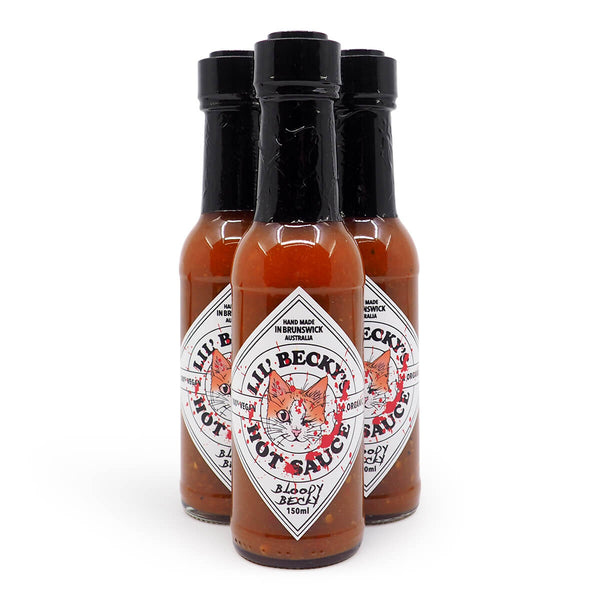Lil' Becky's Bloody Becky 150ml ChilliBOM Hot Sauce Store Hot Sauce Club Australia Chilli Sauce Subscription Club Gifts SHU Scoville group