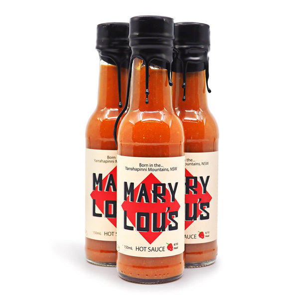 Mary Lou's Hot Sauce 150ml ChilliBOM Hot Sauce Store Hot Sauce Club Australia Chilli Sauce Subscription Club Gifts SHU Scoville group