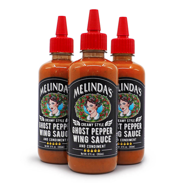 Melinda's Creamy Ghost Pepper Wing Sauce 355ml ChilliBOM Hot Sauce Store Hot Sauce Club Australia Chilli Sauce Subscription Club Gifts SHU Scoville group