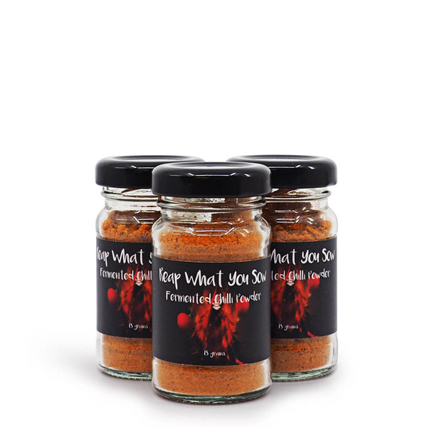 Sabarac Reap What You Sow Fermented Chilli Powder 18g ChilliBOM Hot Sauce Store Hot Sauce Club Australia Chilli Sauce Subscription Club Gifts SHU Scoville group