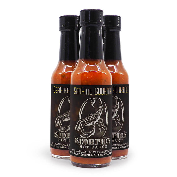 Seafire Gourmet Scorpion Hot Sauce 148ml ChilliBOM Hot Sauce Store Hot Sauce Club Australia Chilli Sauce Subscription Club Gifts SHU Scoville blondes
