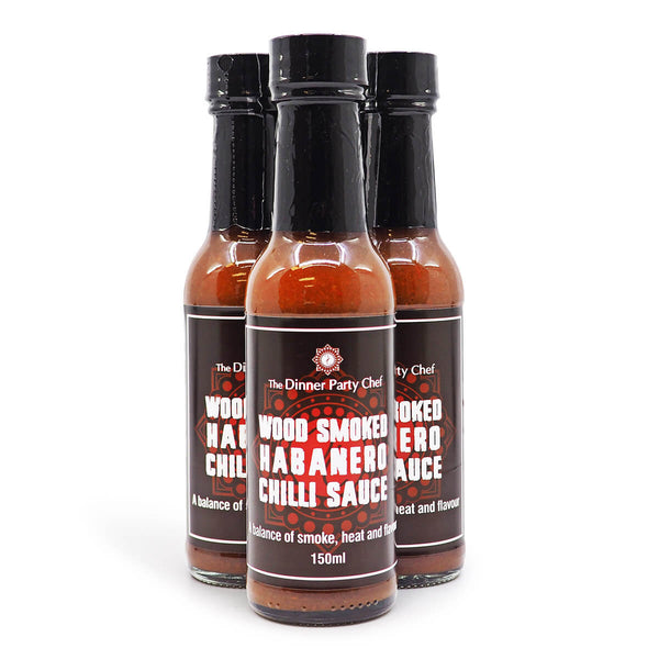 The Dinner Party Chef Wood Smoked Habanero Chilli Sauce 150ml ChilliBOM Hot Sauce Store Hot Sauce Club Australia Chilli Sauce Subscription Club Gifts SHU Scoville group