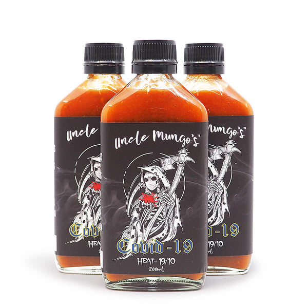 Uncle Mungo's Covid-19 Hot Sauce 200ml ChilliBOM Hot Sauce Store Hot Sauce Club Australia Chilli Sauce Subscription Club Gifts SHU Scoville group