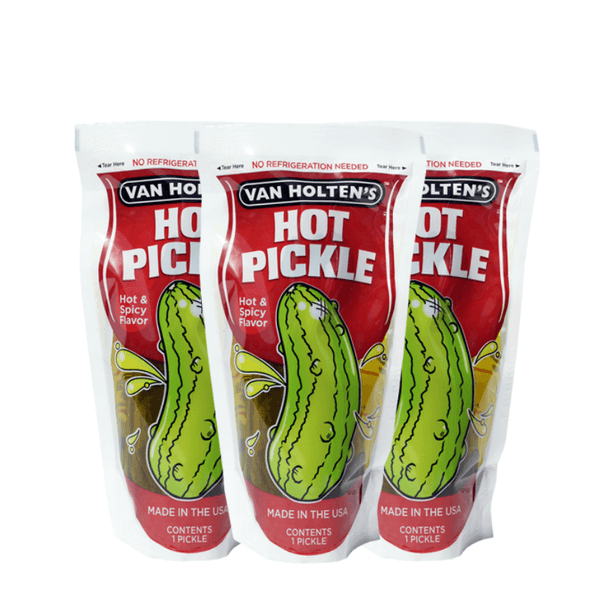 Van Holten's Hot & Spicy Pickle-in-a-Pouch ChilliBOM Hot Sauce Store Hot Sauce Club Australia Chilli Sauce Subscription Club Gifts SHU Scoville group