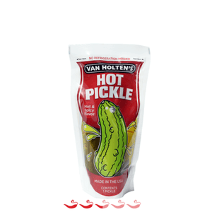 Van Holten's Hot & Spicy Pickle-in-a-Pouch ChilliBOM Hot Sauce Store Hot Sauce Club Australia Chilli Sauce Subscription Club Gifts SHU Scoville