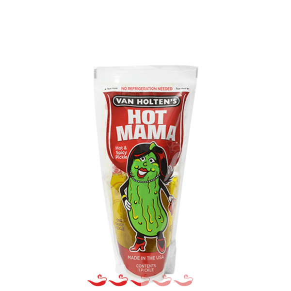 Van Holten's Hot Mama Pickle-in-a-Pouch 140g ChilliBOM Hot Sauce Store Hot Sauce Club Australia Chilli Sauce Subscription Club Gifts SHU Scoville pickle